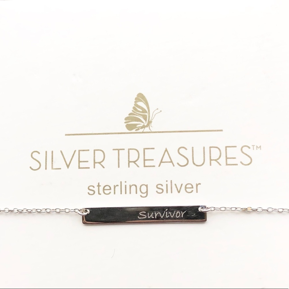 Silver Treasure Sterling Silver Survivor Necklace